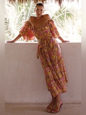 spell mossy patchwork boho dress Spell Dresses | Nwt Spell Mossy Patchwork Boho Dress Size L | Color: Pink | Size: L